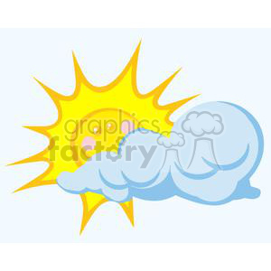 2667-Royalty-Free-Sun-Behind-Cloud clipart. Commercial use image # 379898