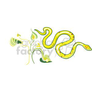 clipart - snake and some leafs.
