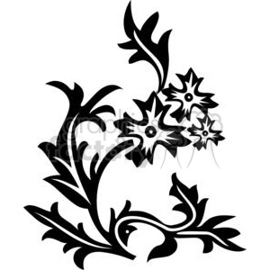 33-flowers-bw clipart.