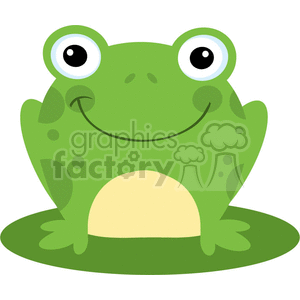 Cartoon-Happy-Frog-Character-On-A-Lilypad clipart. Commercial use image # 381764