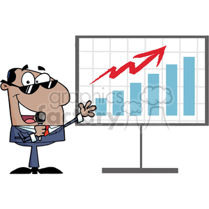 Cartoon-Businessman-Talking-Profits clipart. Commercial use image # 381779