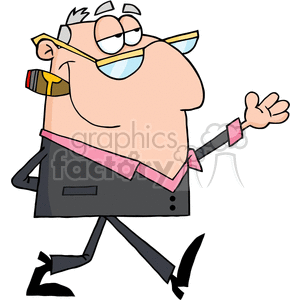 Cartoon-Happy-Businessman-Shows clipart. Commercial use image # 381864