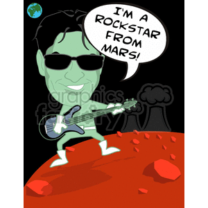 Charlie Sheen rock-star from Mars clipart.