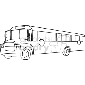 Black and white outline of a school bus clipart.