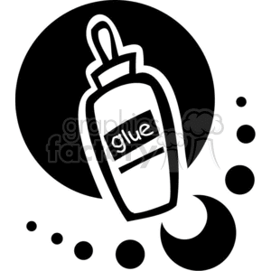Black and white outline of school glue clipart.