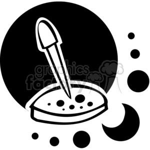 Black and white petri dish and dropper  clipart. Royalty-free image # 382704