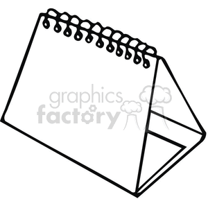Black and white outline of a spiral studying notepad 