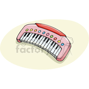 Cartoon pink musical keyboard 