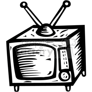 black white tv clipart. Commercial use image # 382927