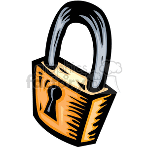 cartoon household items lock security