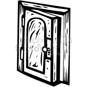 cartoon household items black white door doors