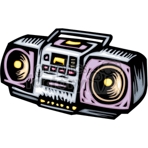 cartoon household items radio stereo boombox 90s