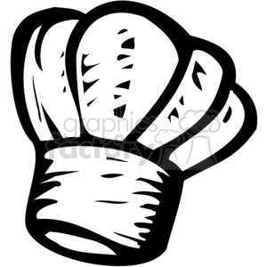 cartoon household items black white chef hat cooking