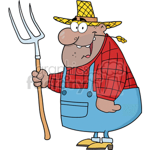 farmer with a rake clipart.