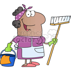 cleaning lady character clipart. Royalty-free image # 383326