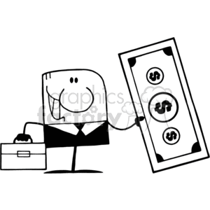 businessman holding a huge dollar clipart. Royalty-free image # 383331