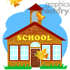 animated cartoon funny cute school house education leafs falling