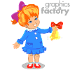 animated small girl ringing a small bell clipart.