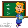 clipart - animated teacher in class.