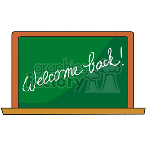 welcome back on a chalkboard clipart. Commercial use image # 383480