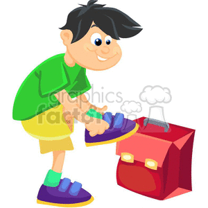 boy getting ready for school clipart. Commercial use image # 383485