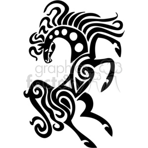 tribal horse tattoo design clipart. Commercial use image # 383643