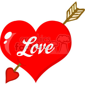 102584-Cartoon-Clipart-Perforated-Heart-With-Arrow-And-Text