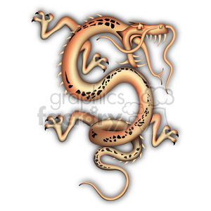 Golden Chinese dragon clipart. Commercial use image # 384112