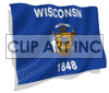 clipart - 3D animated Wisconsin flag.