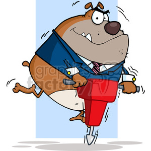 character dog working with jackhammer clipart. Commercial use image # 384182
