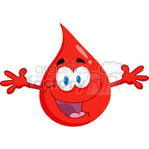 cartoon-blood-drop-wanting-a-hug clipart. Commercial use image # 384335