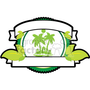logo design elements symbols symbol island tropical leaf leafs nature certificate ribbon ribbons crest RG template