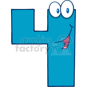 4991-Clipart-Illustration-of-Number-Four-Cartoon-Mascot-Character clipart. Royalty-free image # 385206