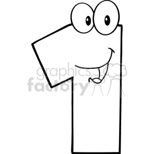 4965-Clipart-Illustration-of-Number-One-Cartoon-Mascot-Character clipart. Commercial use image # 385286