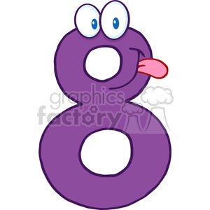 clipart - 5015-Clipart-Illustration-of-Number-Eight-Cartoon-Mascot-Character.