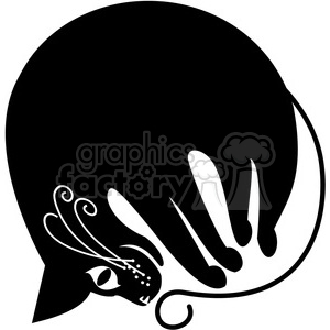 vector clip art illustration of black cat 080 clipart. Royalty-free image # 385306