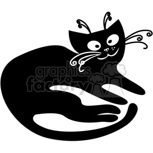 vector clip art illustration of black cat 020 clipart. Commercial use image # 385336