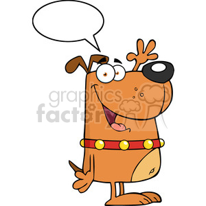5193-Happy-Dog-Cartoon-Character-Waving-For-Greeting-With-Speech-Bubble-Royalty-Free-RF-Clipart-Image clipart. Royalty-free image # 386360