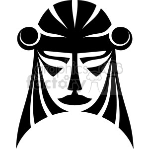 mask masks tribal black+white vector art faces vinyl+ready