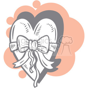 love Valentines hearts cartoon vector bow wrapped