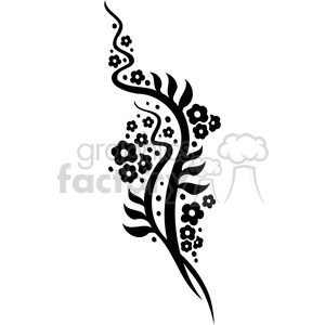 Chinese swirl floral design 054 clipart.