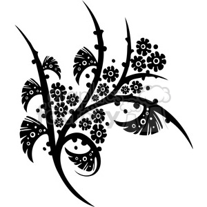Chinese swirl floral design 040 clipart.