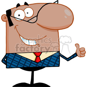 Clipart of Smiling African American Business Manager Showing Thumbs Up clipart. Royalty-free image # 386943