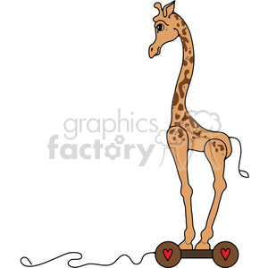 Pull Toy Giraffe in color clipart. Royalty-free image # 387214