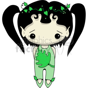 Girl Leaf Fairy in color clipart. Royalty-free image # 387402