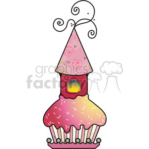 cartoon cupcake castle house home cup+cake red fairy+tail fantasy pink