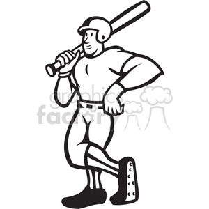 black and white baseball player standing shield clipart. Royalty-free image # 388139