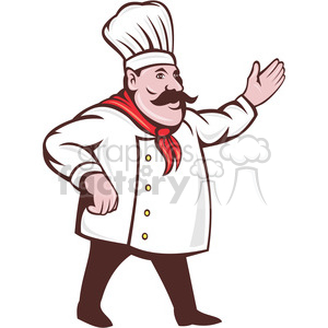 chef holding out his hand clip art clipart. Royalty-free image # 388379