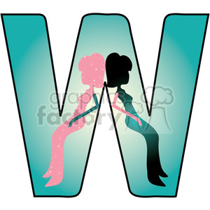 Letter W Woman clipart. Commercial use image # 388537