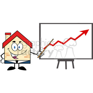 cartoon funny characters house home housing buildings profits charts graph realtor realtors up